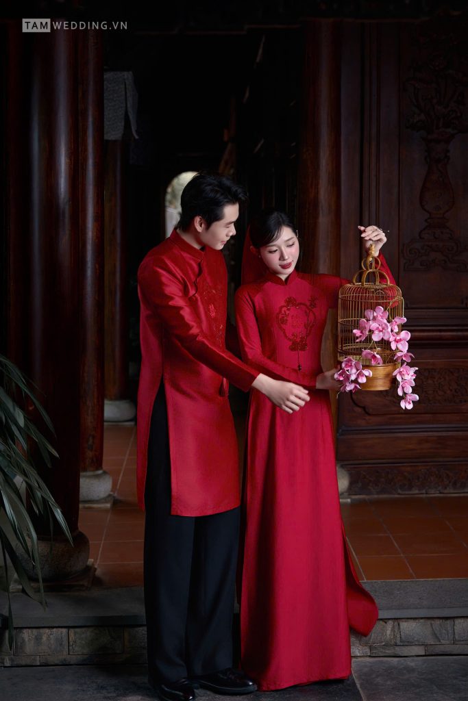 Áo dài dâu rể Tâm Studio