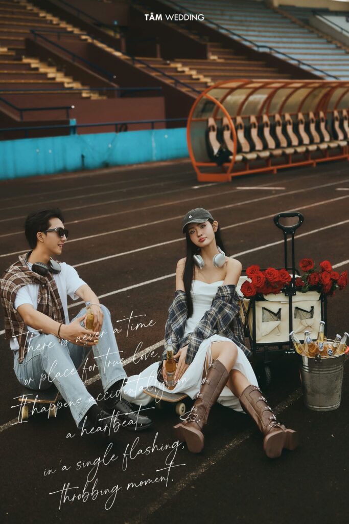 Ảnh cưới chụp tại Sân Vận Động tại Việt Trì